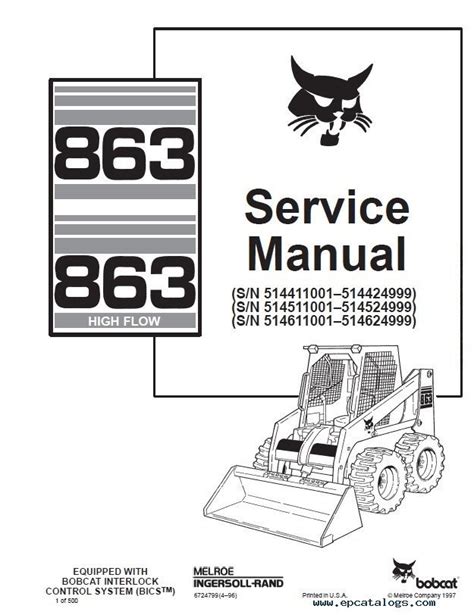 bobcat skid steer 863 service manual|863 bobcat specifications.